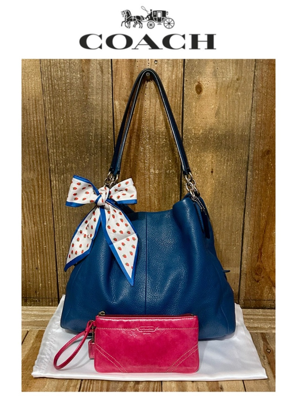 Coach. 4 Piece Set: Madison Phoebe Bag with Free Wristlet, Scarf & Dust Bag.